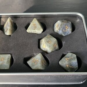 Labradorite Gemstone Dice Set